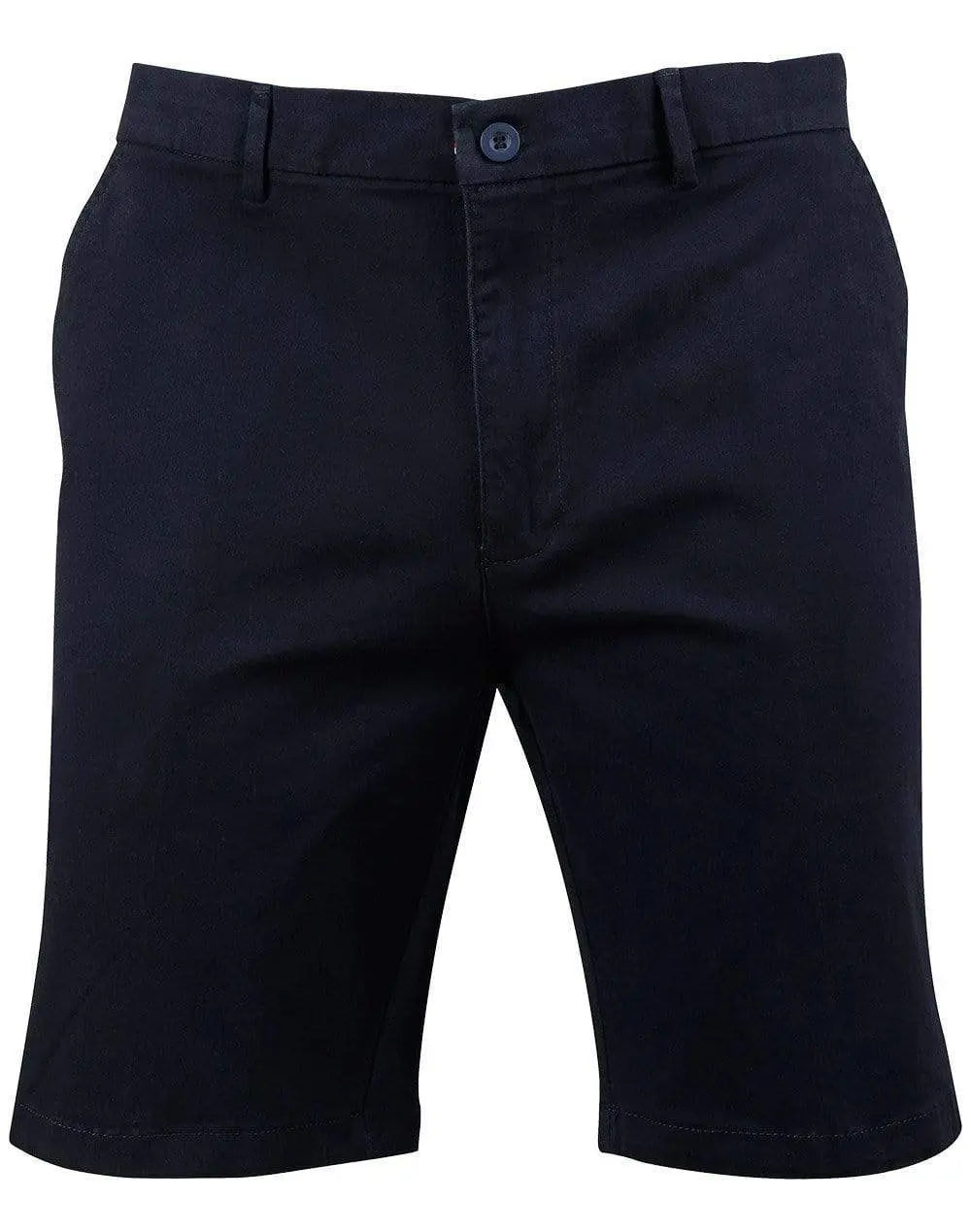 Winning Spirit Mens Slimfit Boston Chino Shorts M9381 Active Wear Winning Spirit Navy 72
